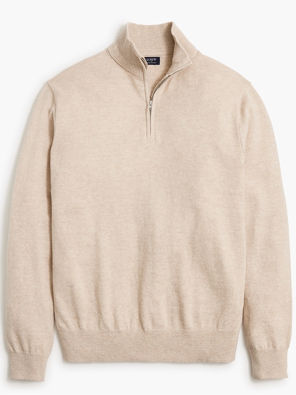 J. Crew Men’s Half‑Zip Sweater in Light Beige